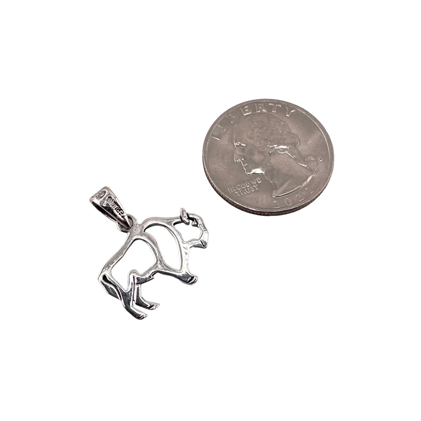 Buffalo Cut Out Pendant Sterling Silver