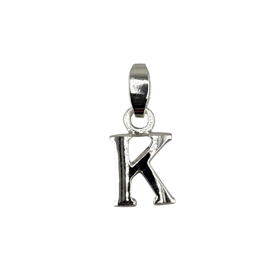Initial Alphabet Pendant Sterling Silver