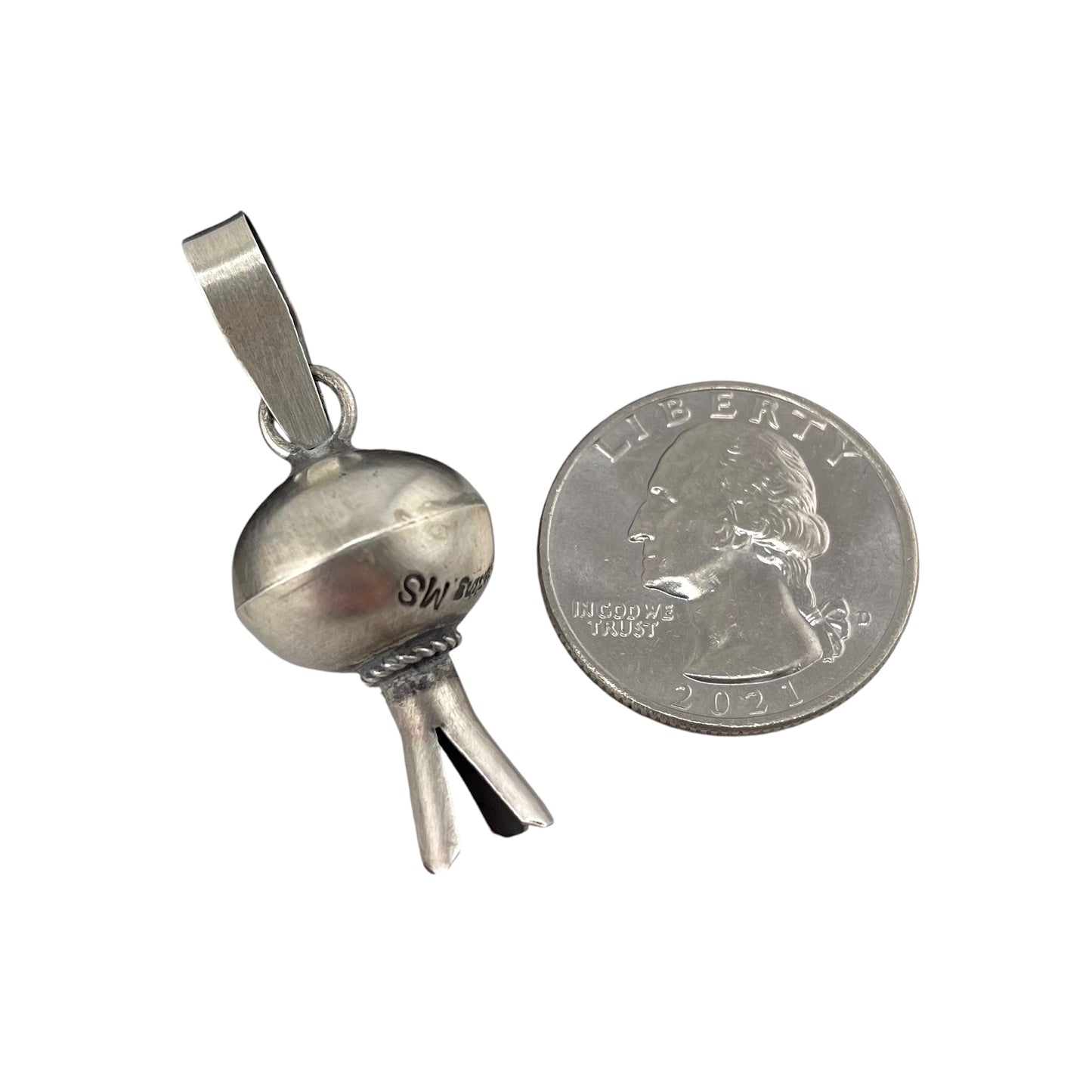 Monica Smith Roped Blossom Pendant Navajo Sterling Silver