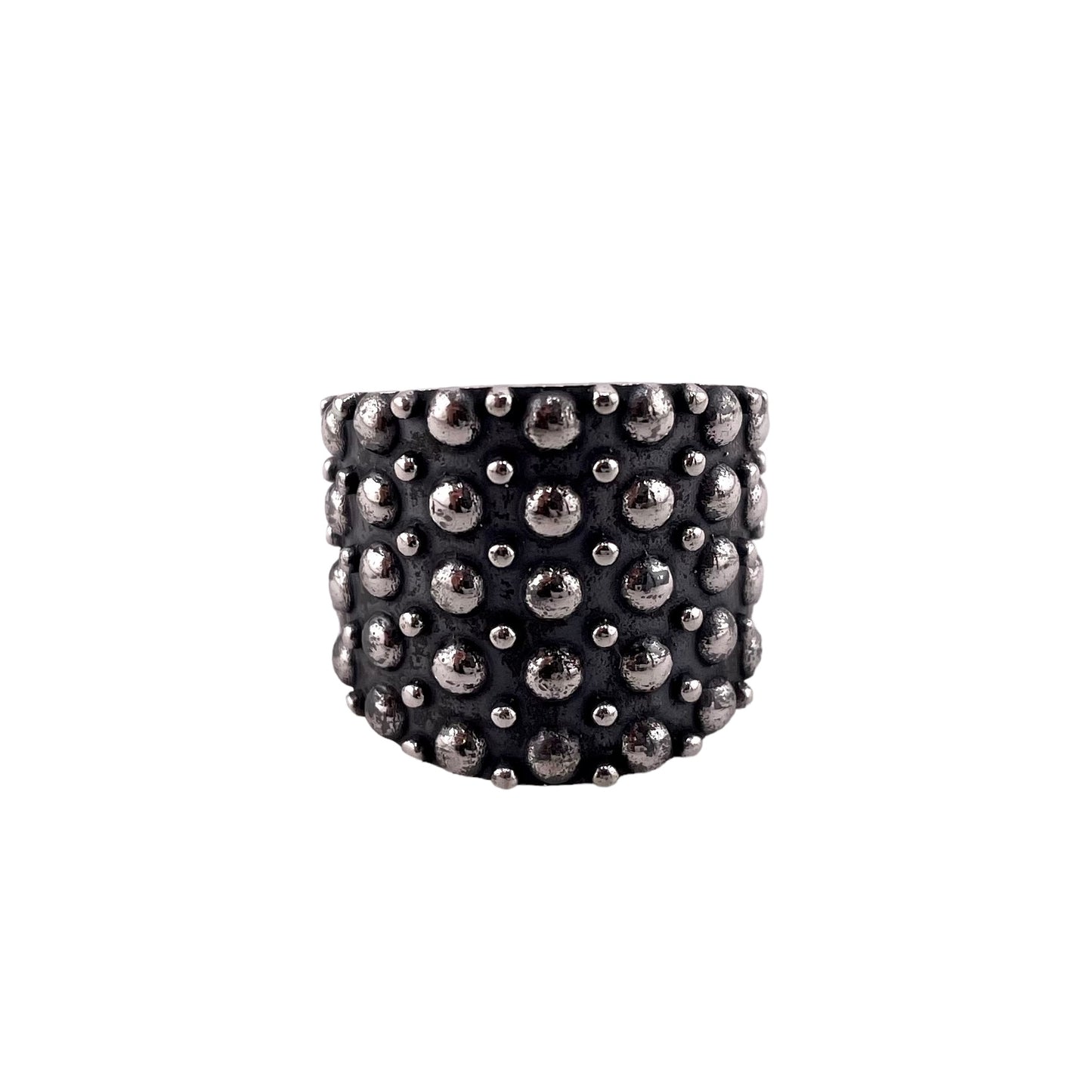 Dotted Bead 21mm Ring Sterling Silver