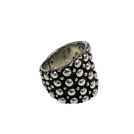 Sterling Silver Dotted Bead Ring