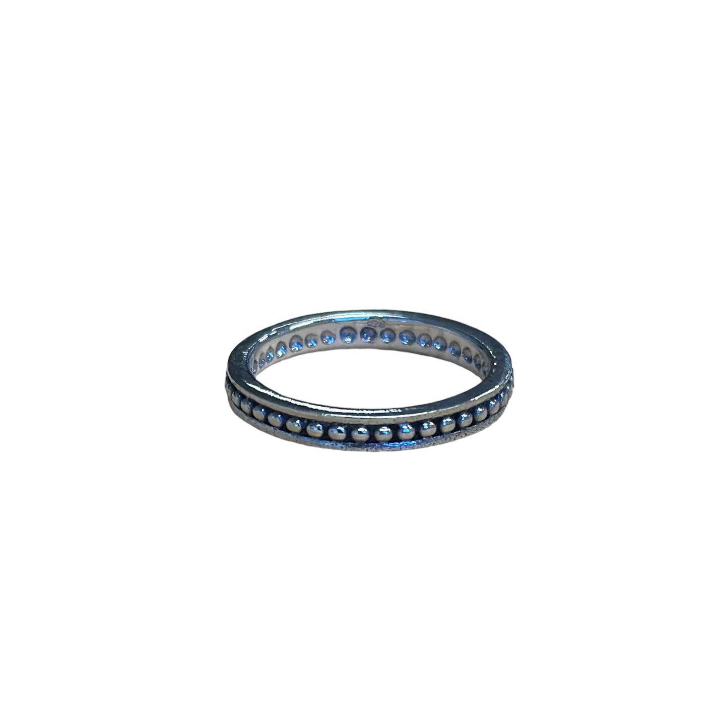 Ball Dot 3 Row Ring 7/16" Sterling Silver
