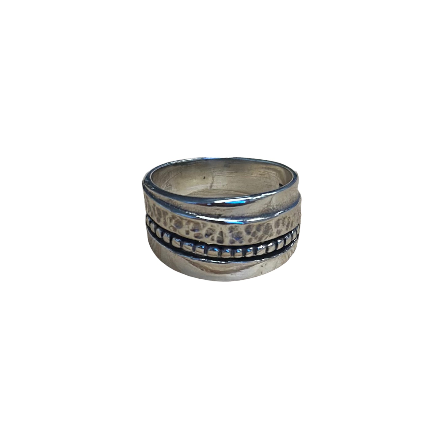 Hammered Dot Ring Sterling Silver