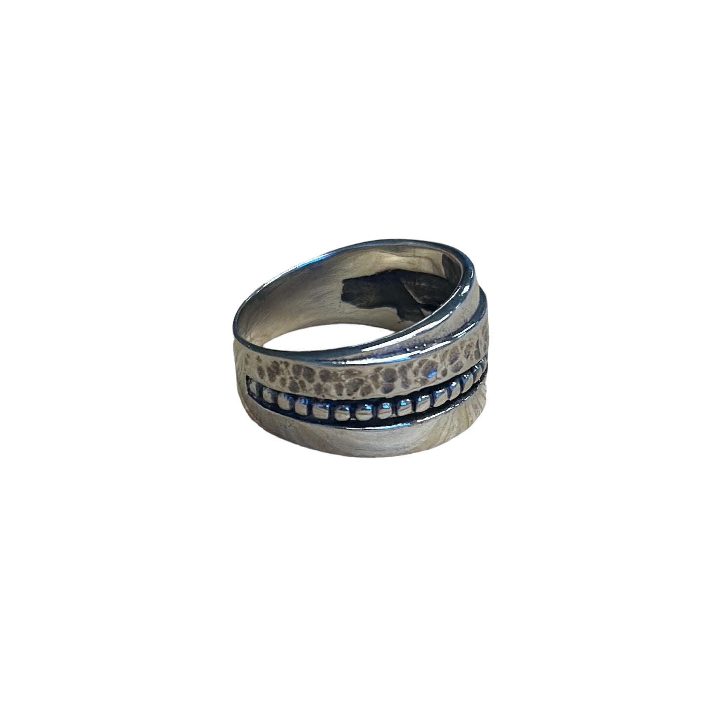 Hammered Dot Ring Sterling Silver