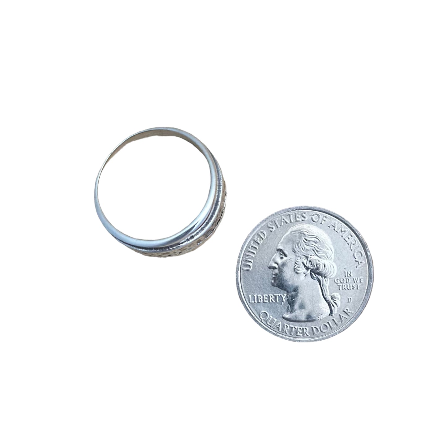 Hammered Dot Ring Sterling Silver