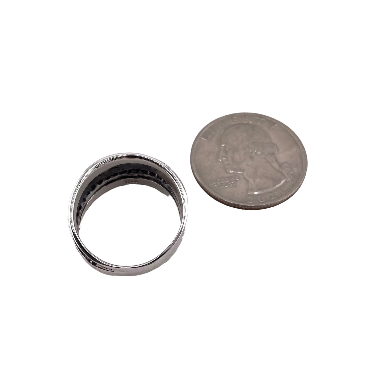 Hammered 12mm Dot Ring Sterling Silver