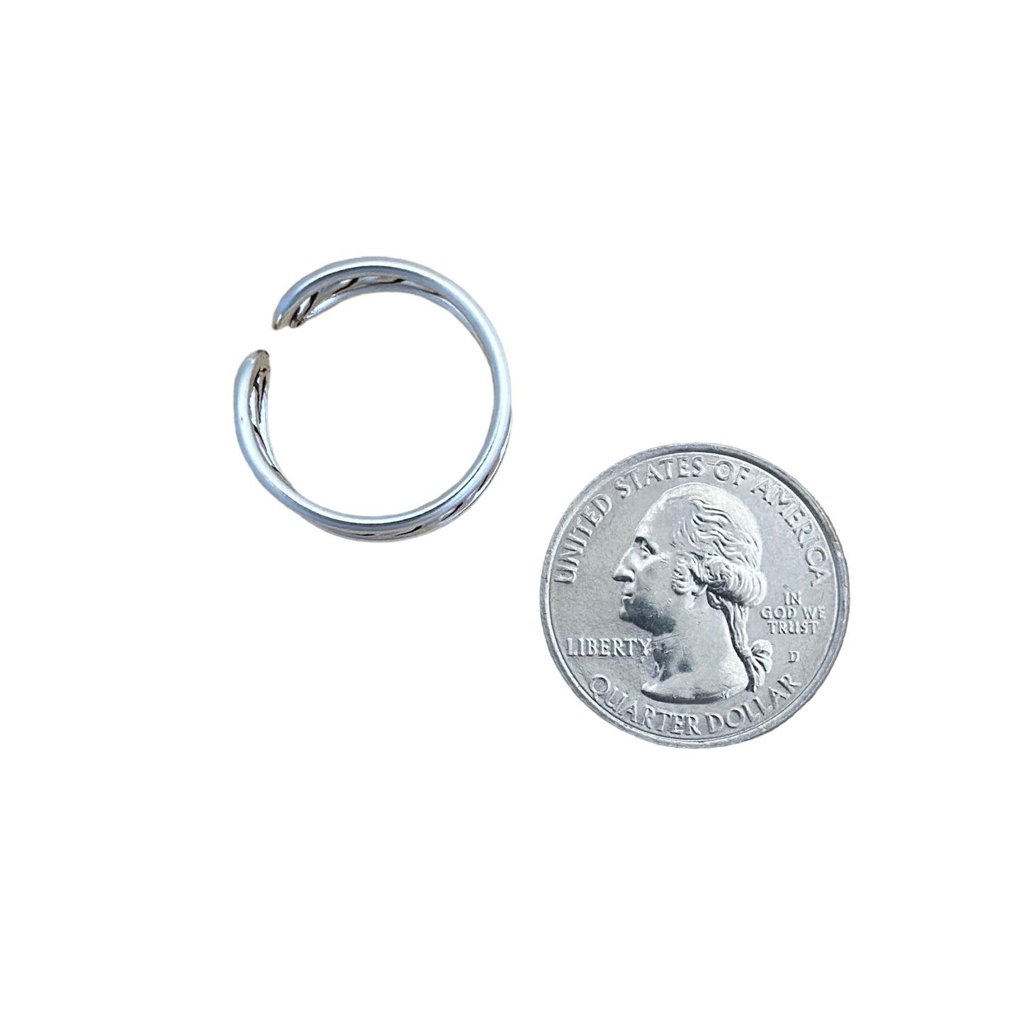 Rope Cuff Ring Sterling Silver