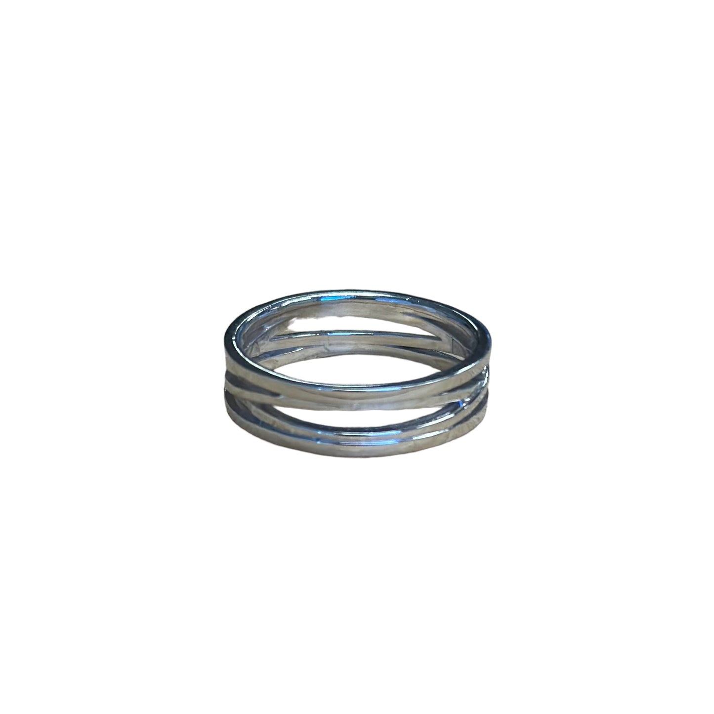 Criss Cross Band Ring Sterling Silver