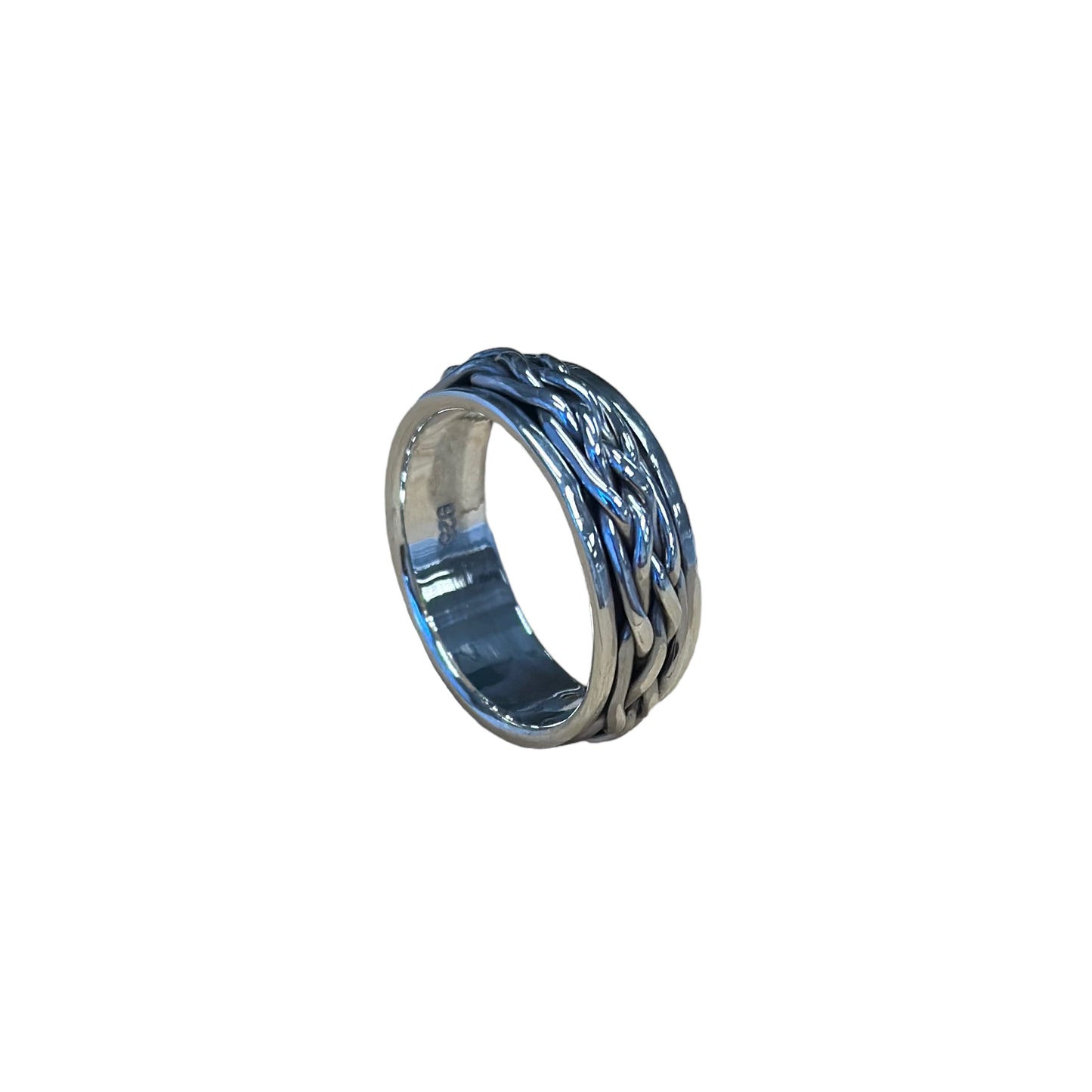 Braided Spinner Ring Sterling Silver