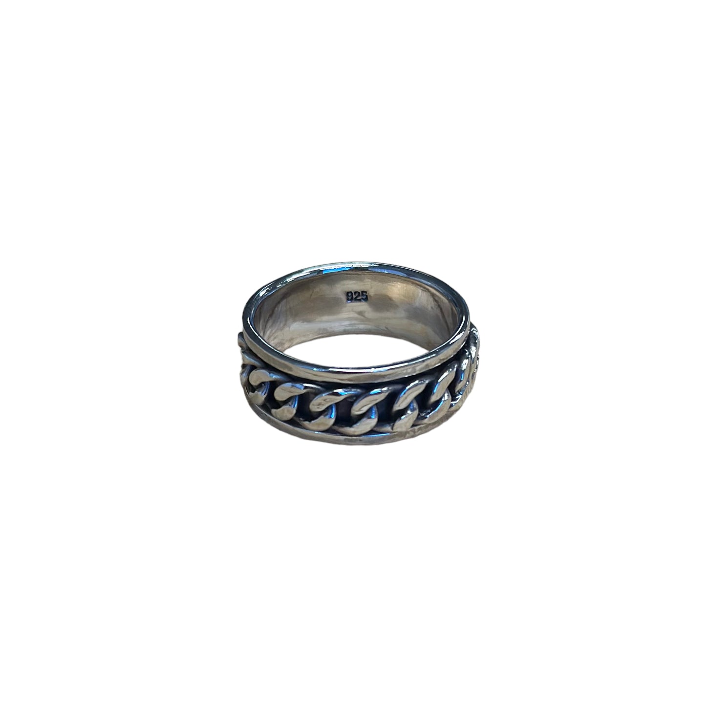 Curb Link Spinner Ring Sterling Silver