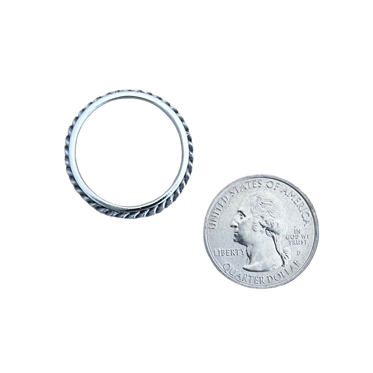 Double Curb Link Spinner Ring Sterling Silver