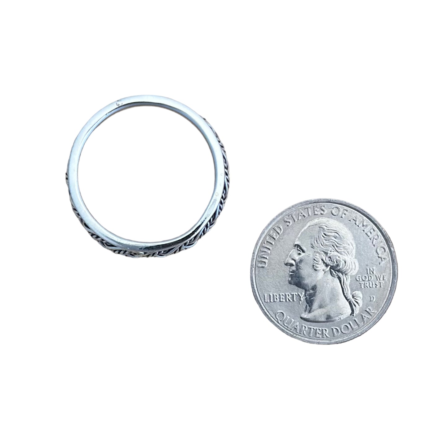 Braided Rope Spinner Ring Sterling Silver