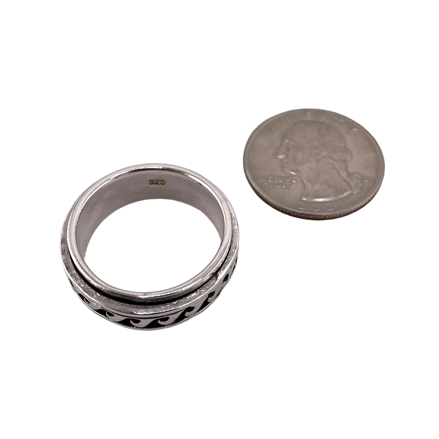 Wave Spinner Ring Sterling Silver