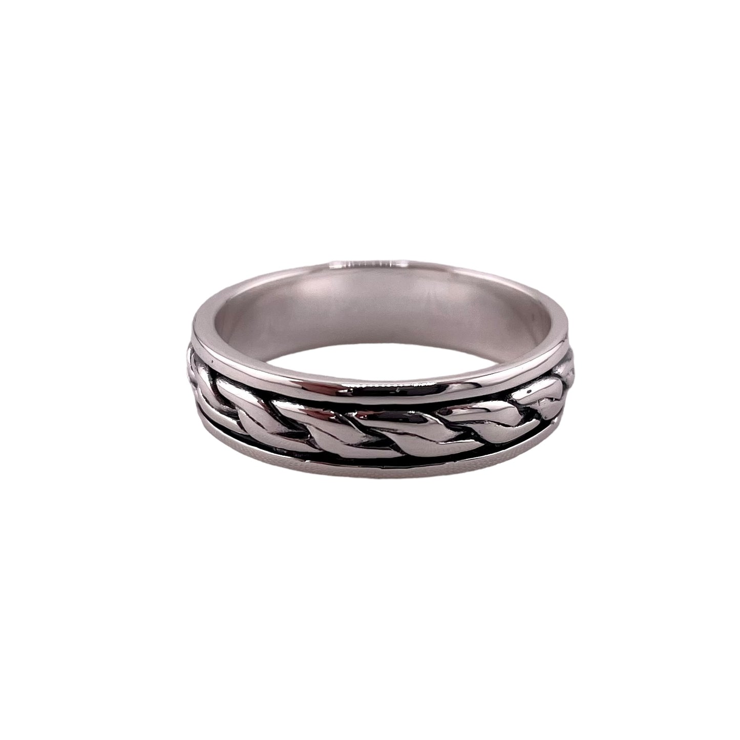 Chain Design Band Ring Sterling Silver