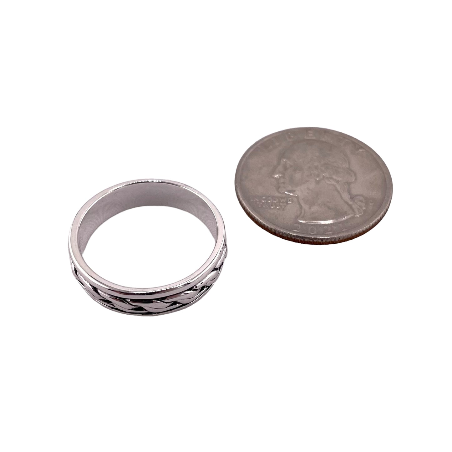 Chain Design Band Ring Sterling Silver