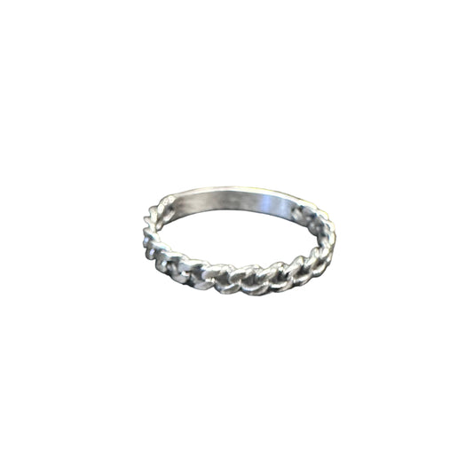 Curb Chain 3mm Ring Sterling Silver