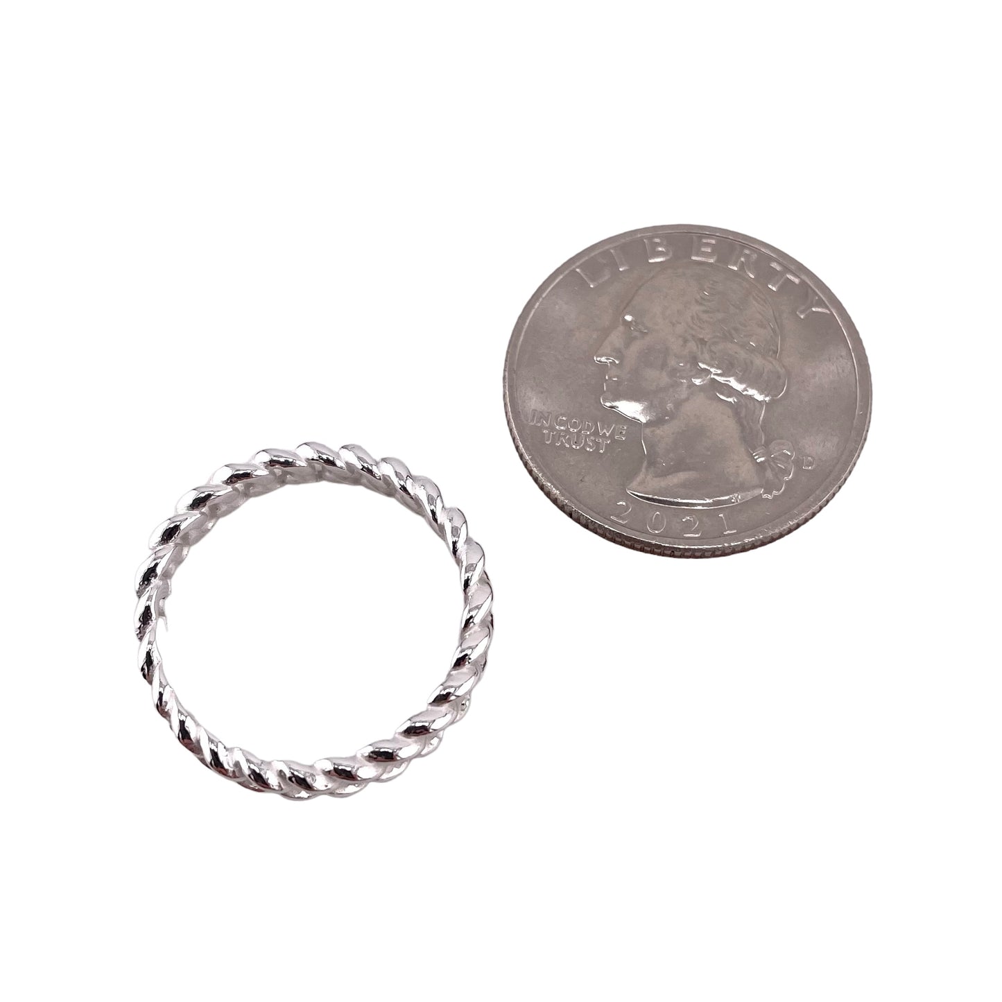 Curb Chain 4mm Band Ring Sterling Silver