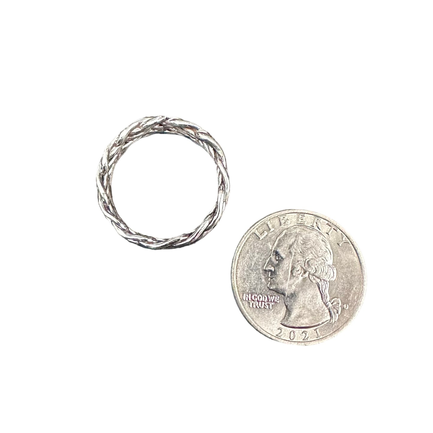 Braided 8mm Band Ring Sterling Silver