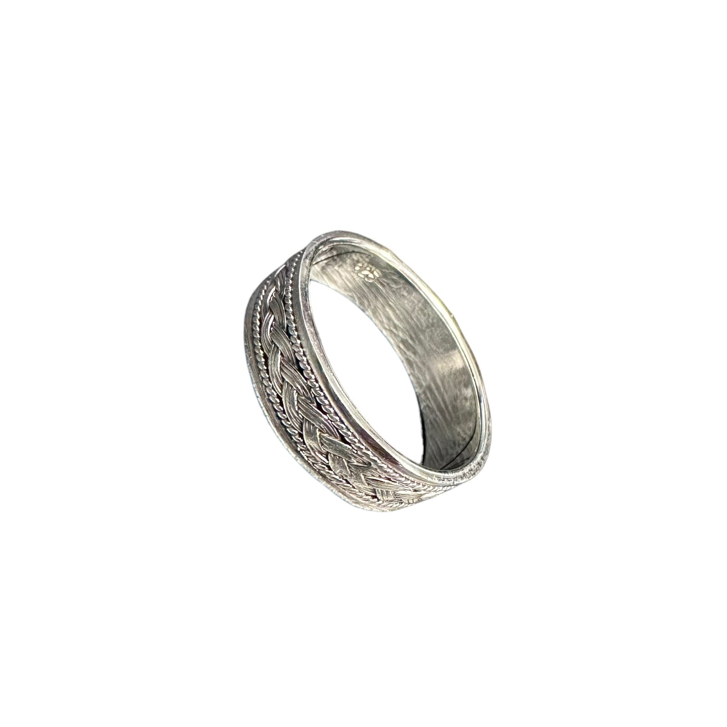 Braided Rope 3mm Band Ring Sterling Silver