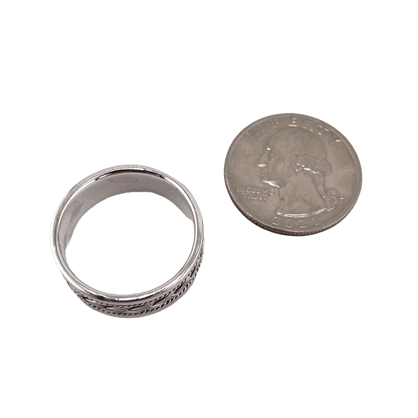 Braided Rope 3mm Band Ring Sterling Silver