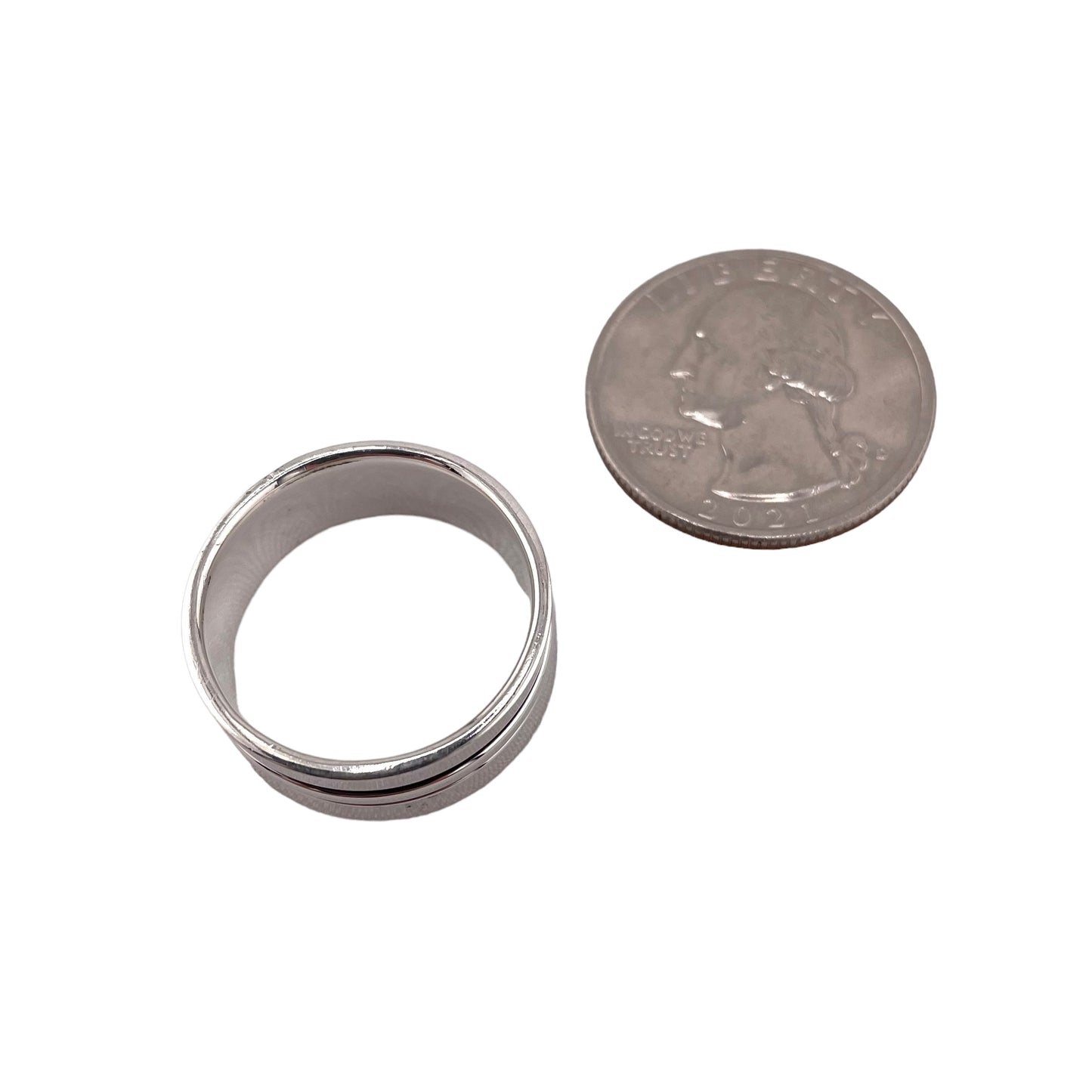3-Row 8mm Band Ring Sterling Silver