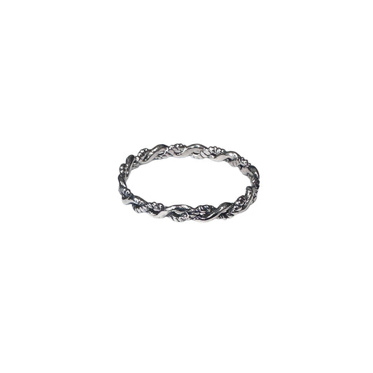 Dot Plain Twist 2mm Band Ring Sterling Silver