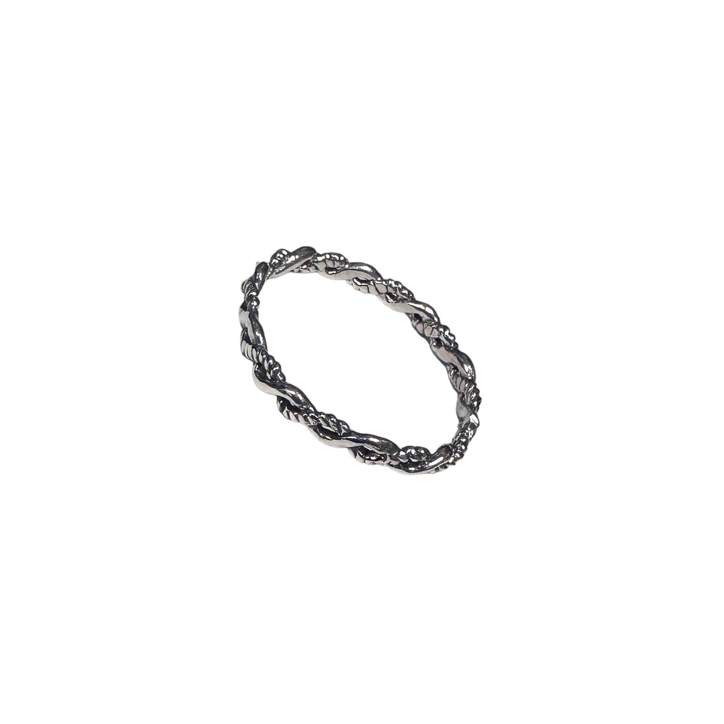 Dot Plain Twist 2mm Band Ring Sterling Silver