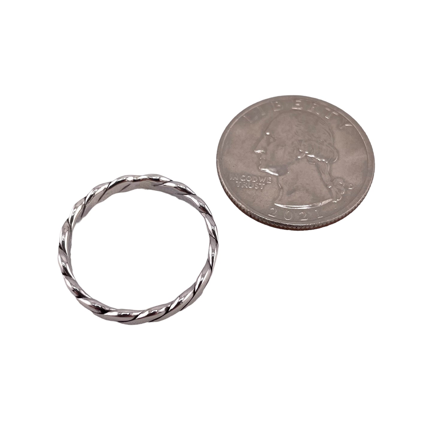 Rope 3mm Band Ring Sterling Silver