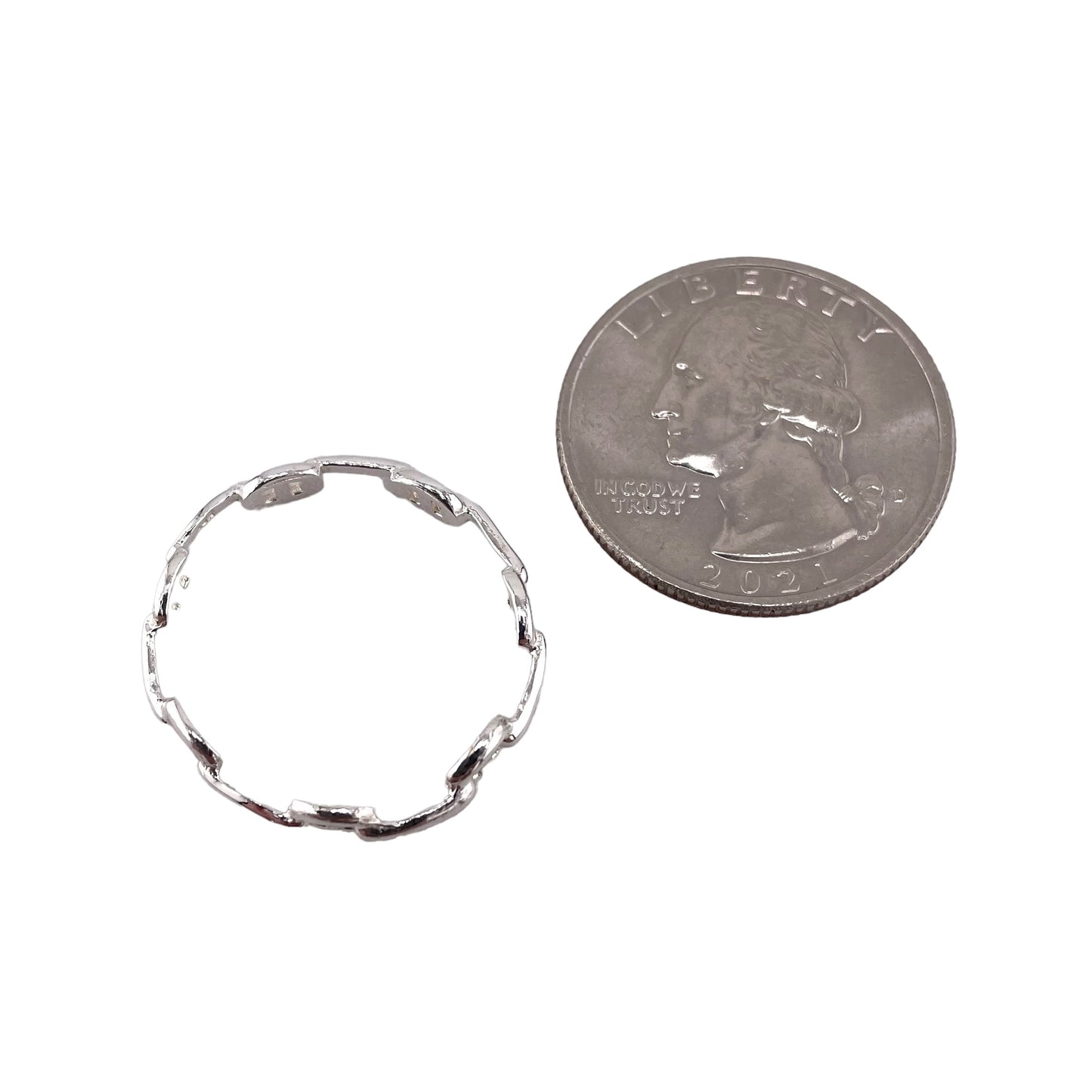 Gucci Link 4mm Band Ring Sterling Silver