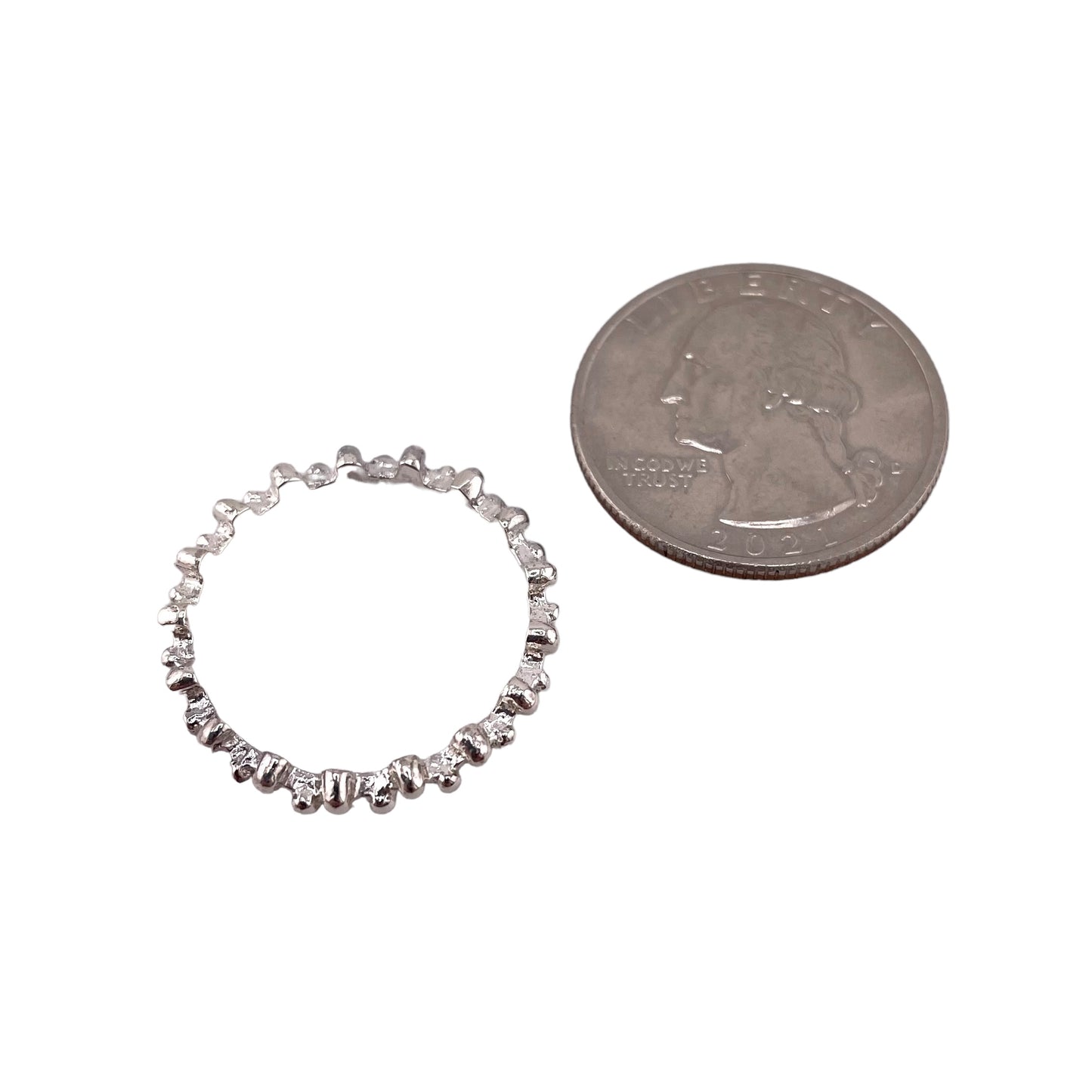 Ball Dot Zig Zag 3mm Band Ring Sterling Silver