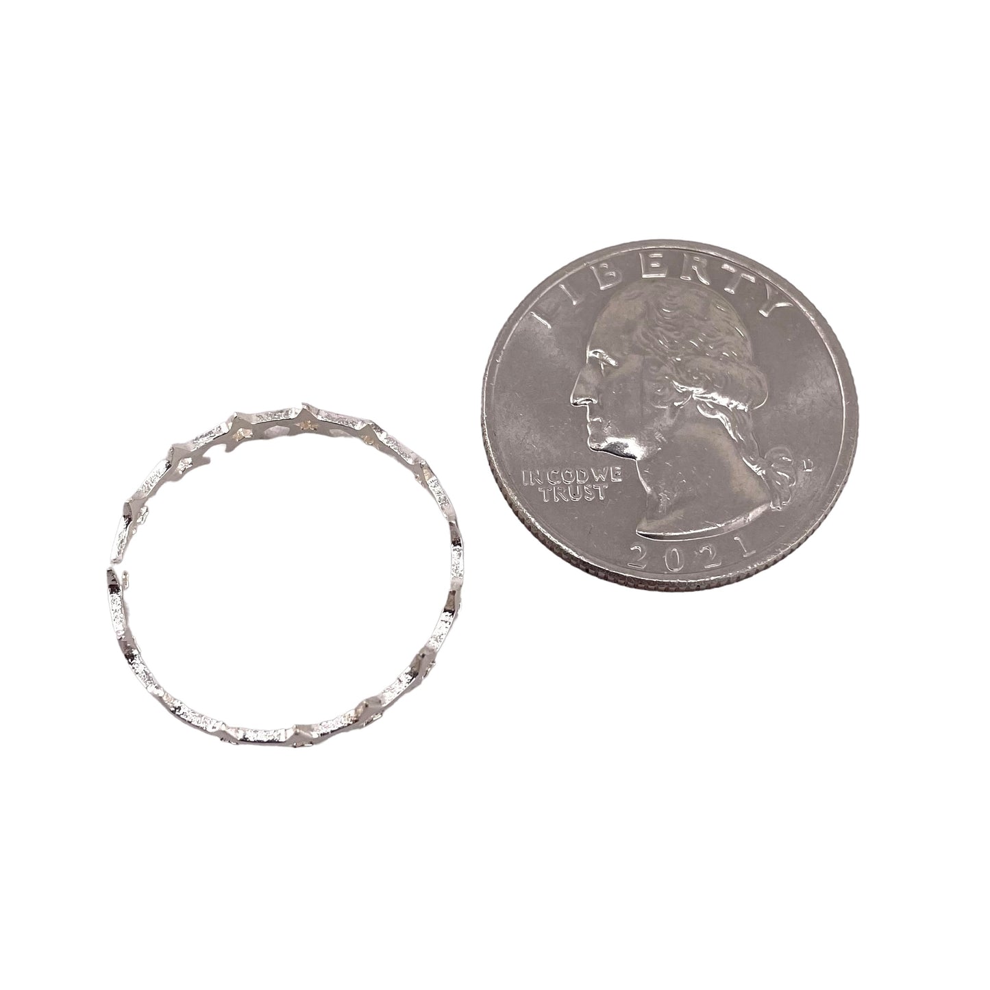 Star 4mm Band Ring Sterling Silver
