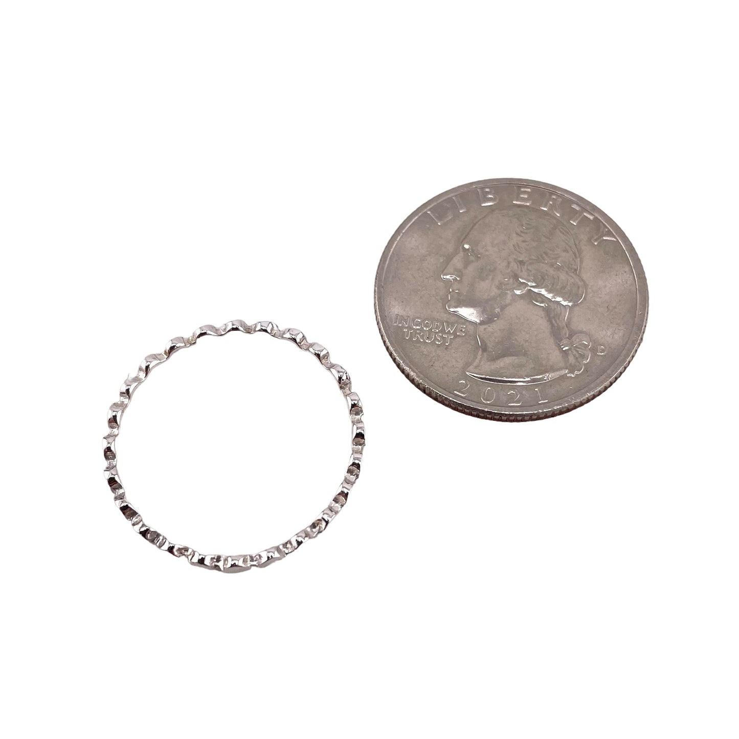 Circle Pattern 2mm Band Ring Sterling Silver