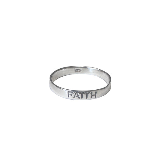 Faith 3mm Band Ring Sterling Silver