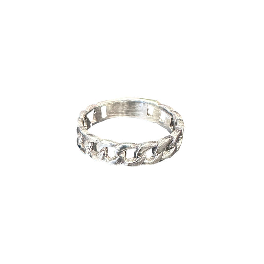 Cuban Link 5mm Band Ring Sterling Silver