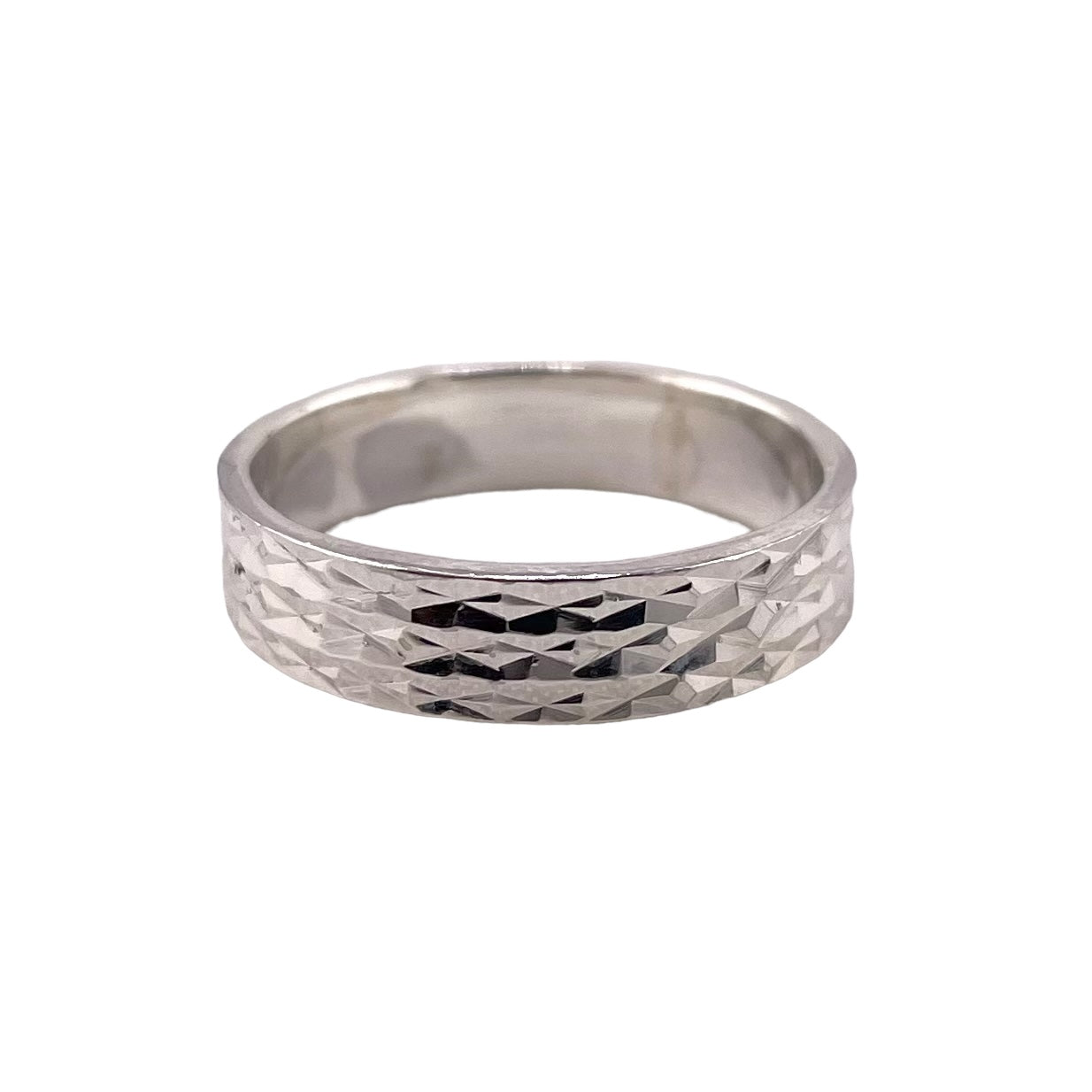 Diamond Cut 5mm Band Ring Sterling Silver
