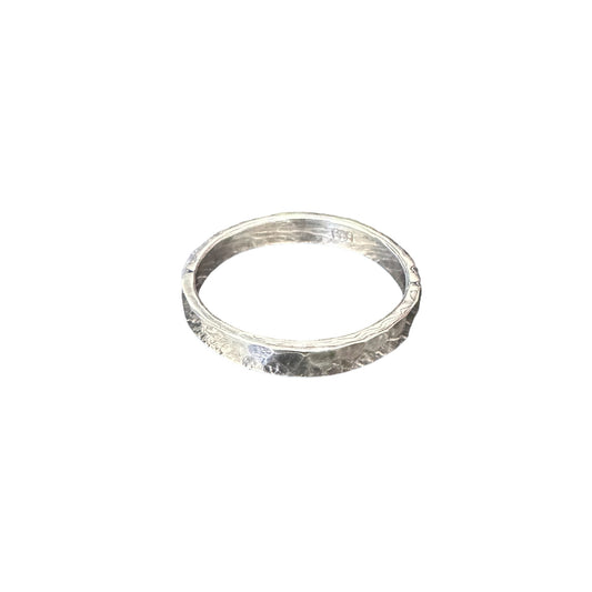 Hammered 3mm Band Ring Sterling Silver