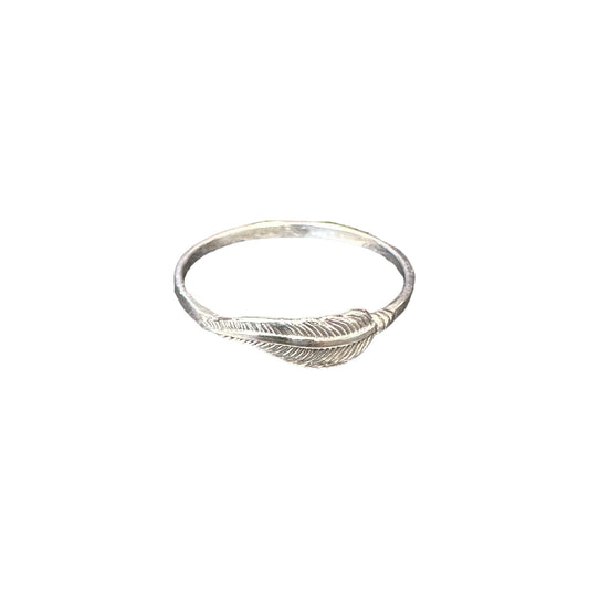Feather 5mm Band Ring Sterling Silver