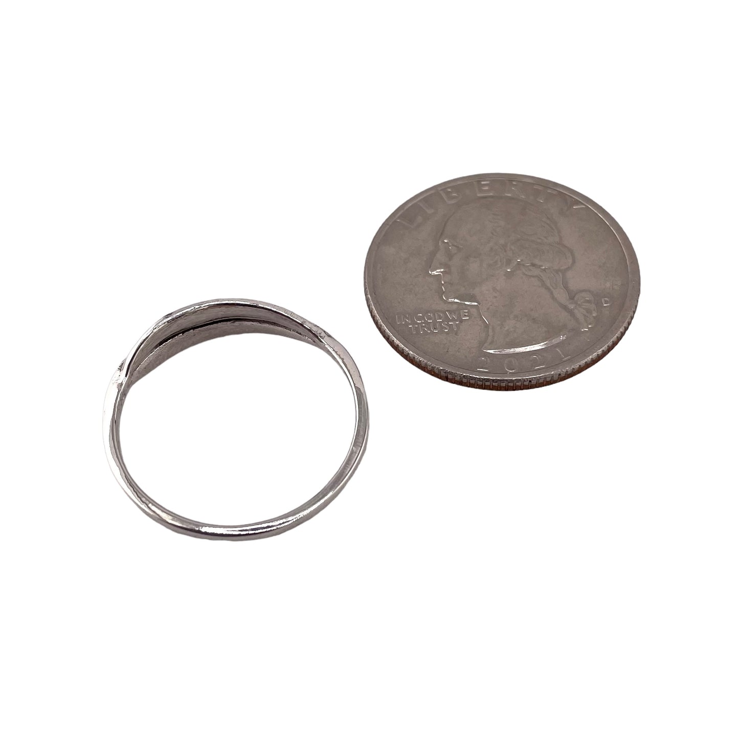Feather 5mm Band Ring Sterling Silver