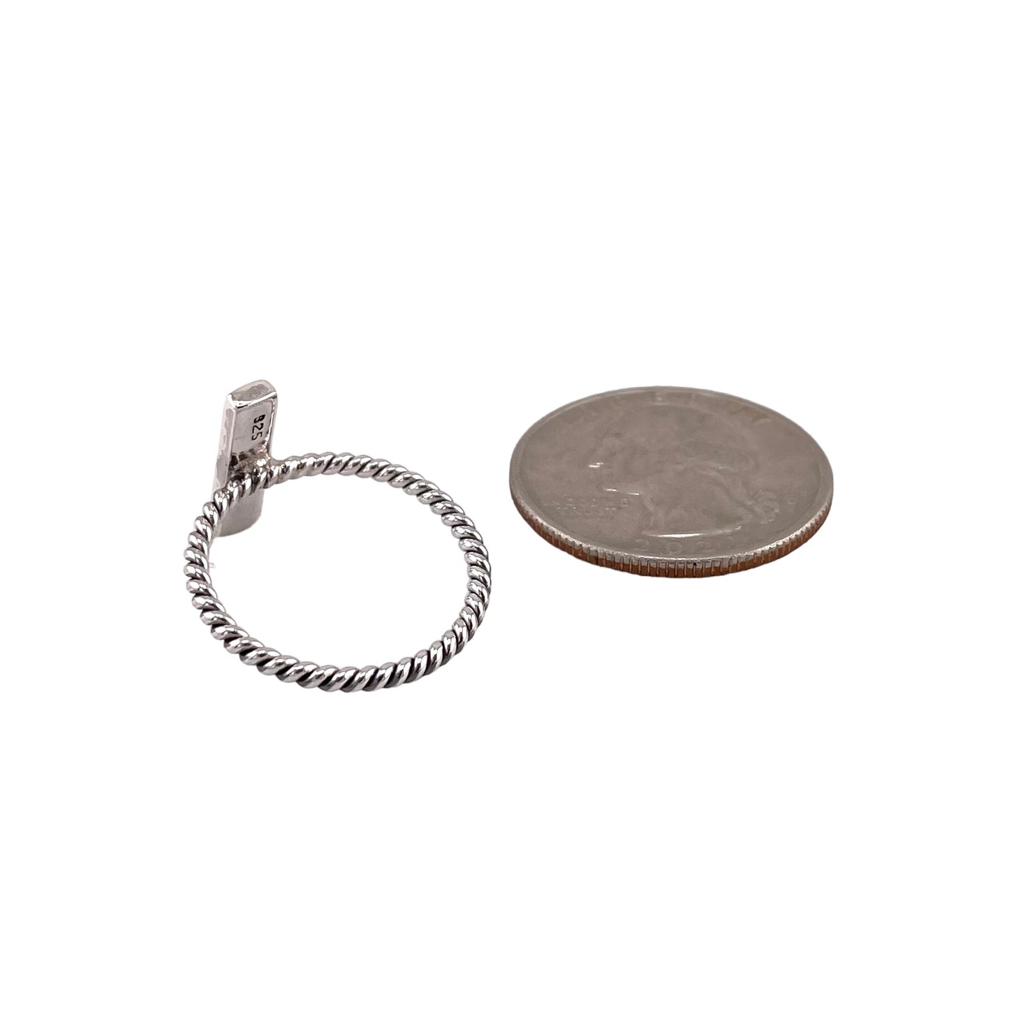 Bar Rope 2mm Ring Sterling Silver
