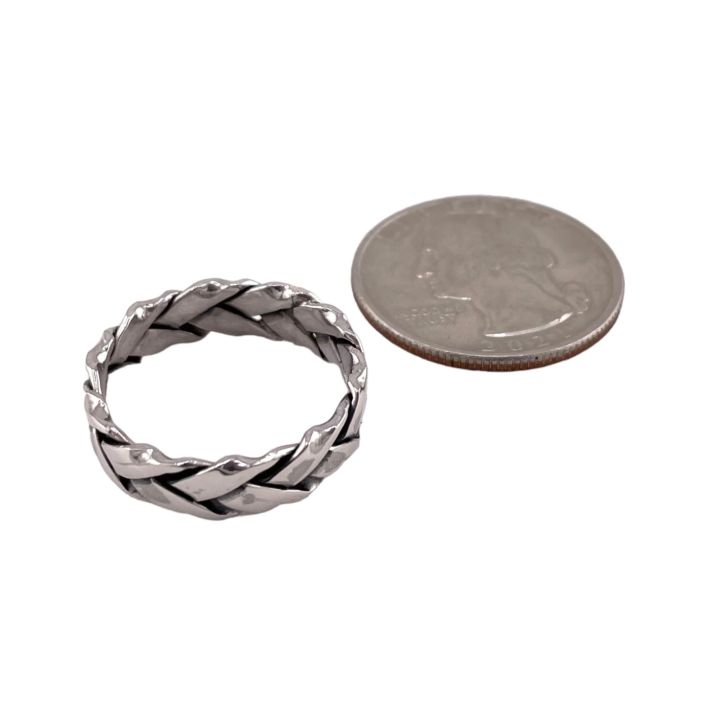 Braided Arrow 6mm Band Ring Sterling Silver