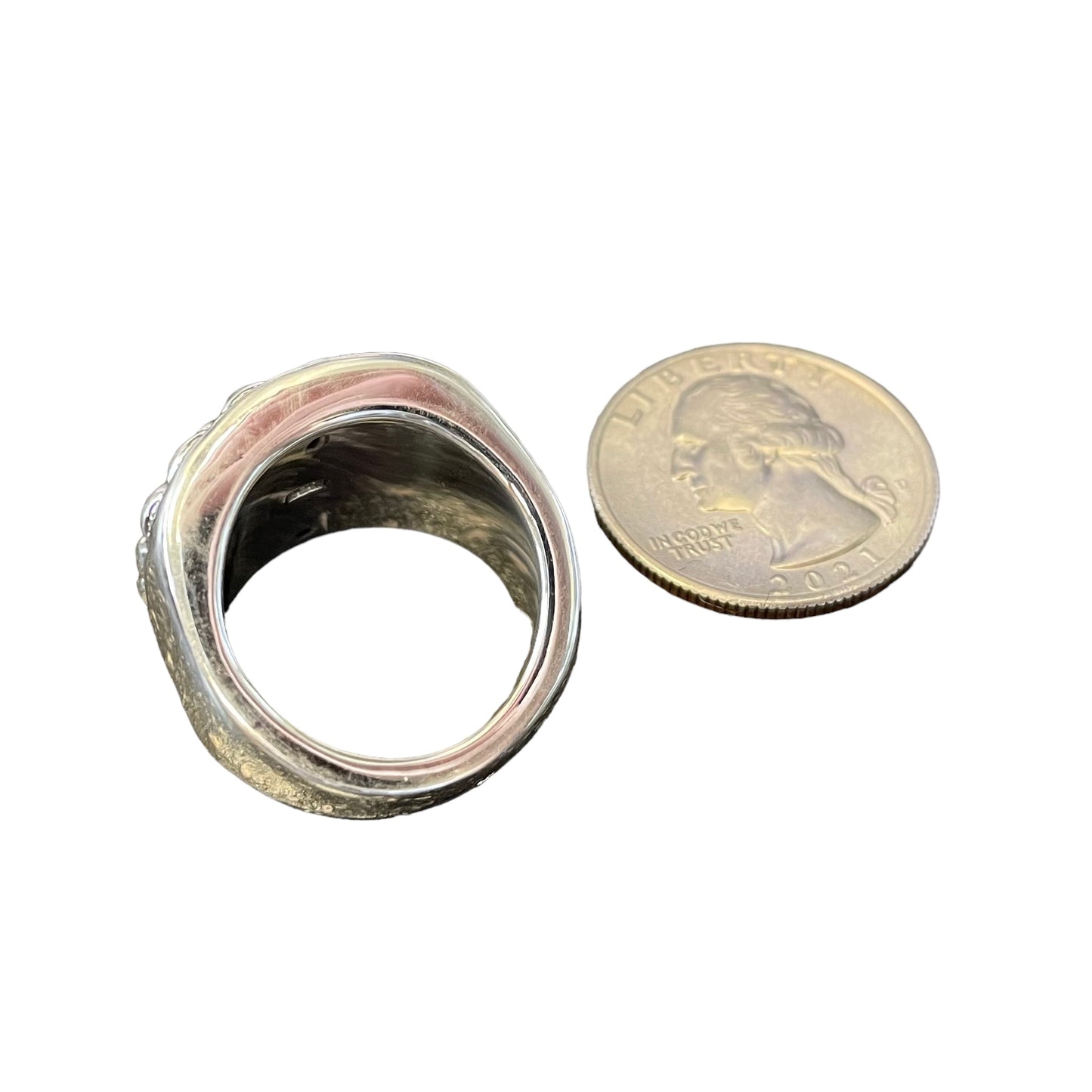 Studded 19mm Ring Sterling Silver