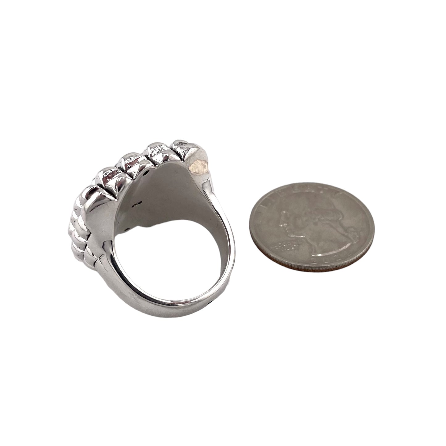 Studded 26mm Ring Sterling Silver