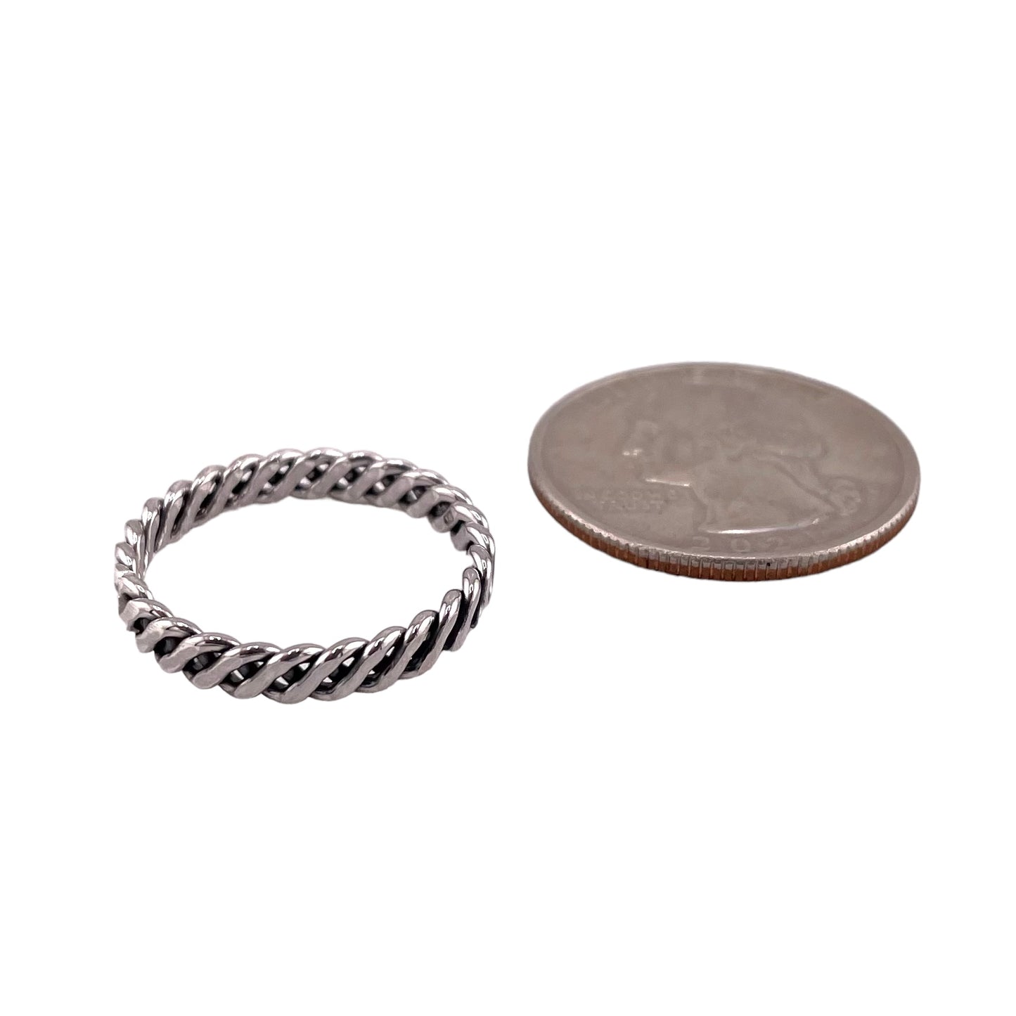 Rope 3mm Band Ring Sterling Silver