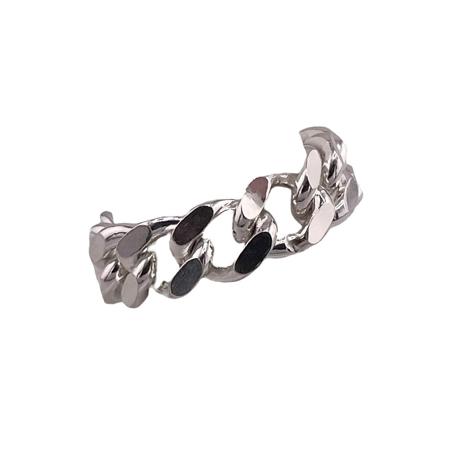 Flexible Cuban 7mm Band Ring Sterling Silver