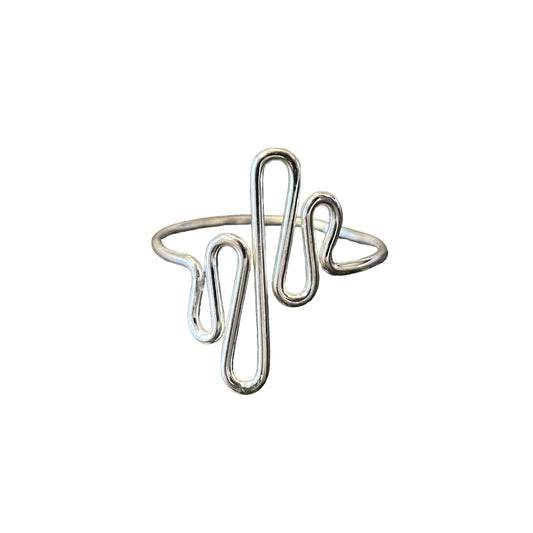 Squigly 20mm Ring Sterling Silver
