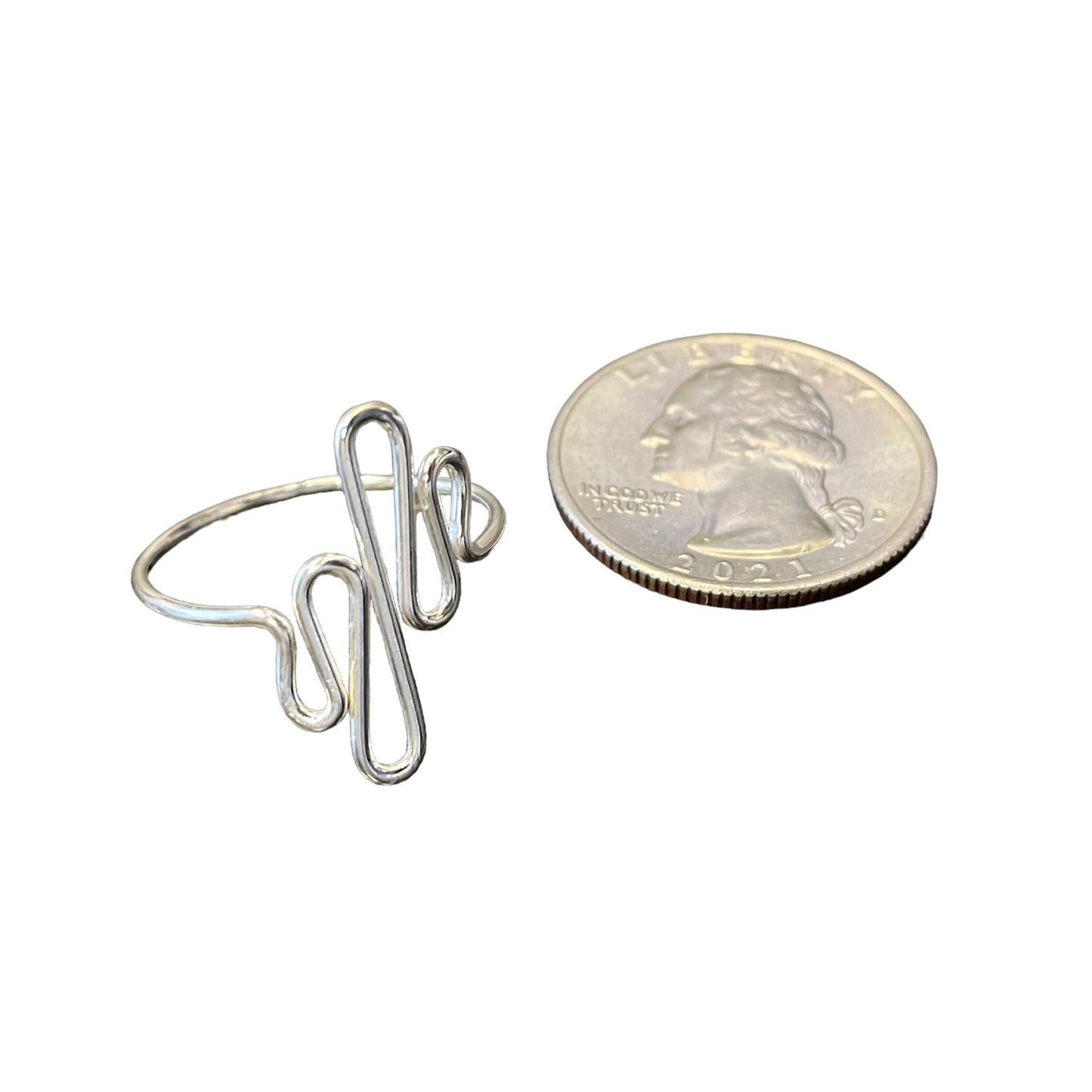 Squigly 20mm Ring Sterling Silver