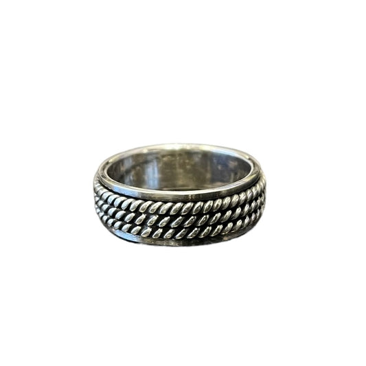 Triple Rope Spinner 7mm Band Ring Sterling Silver