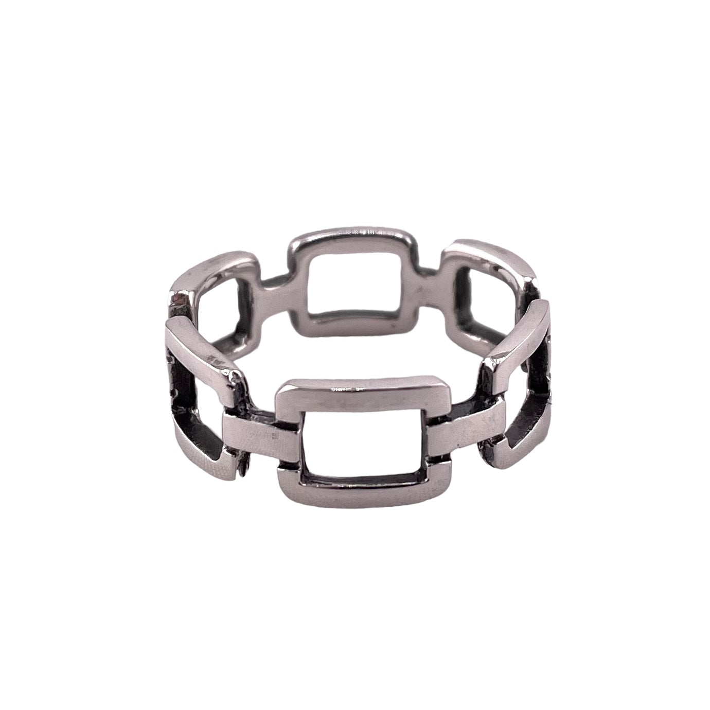 Chain Link 8mm Band Ring Sterling Silver