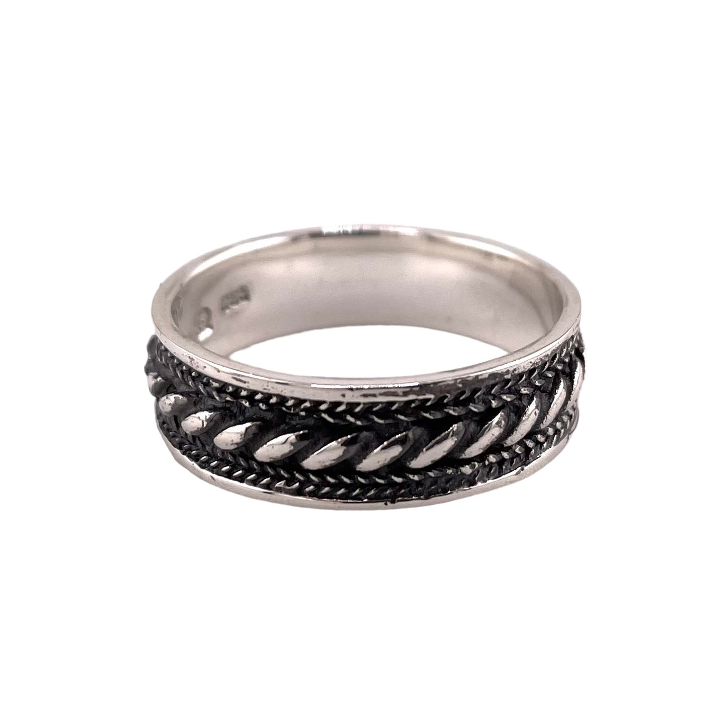 Rope 6.5mm Band Ring Sterling Silver