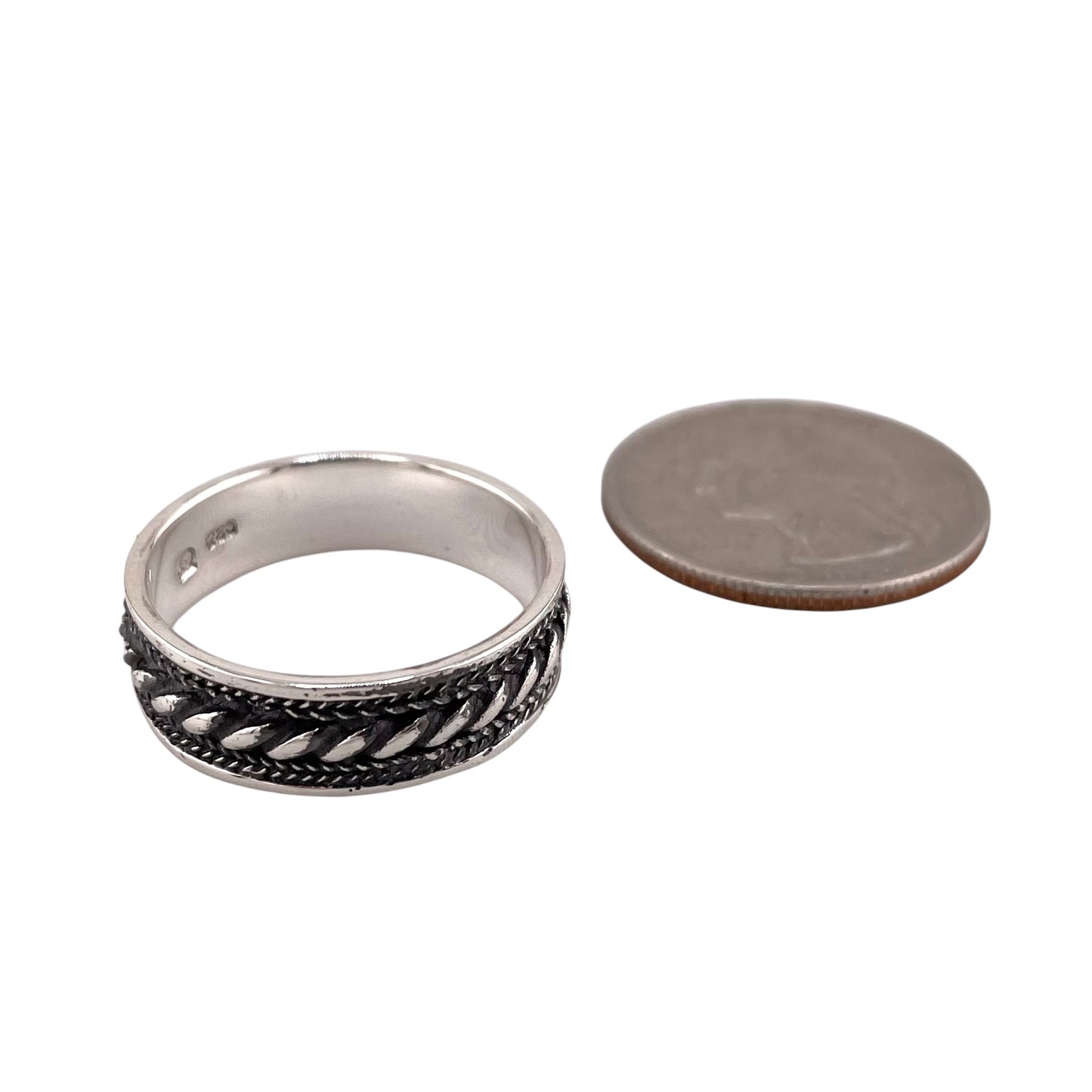 Rope 6.5mm Band Ring Sterling Silver